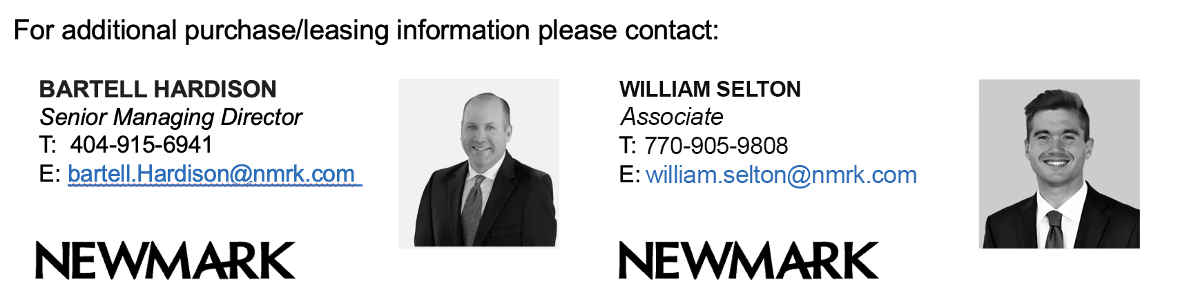 Brokerage team contact information