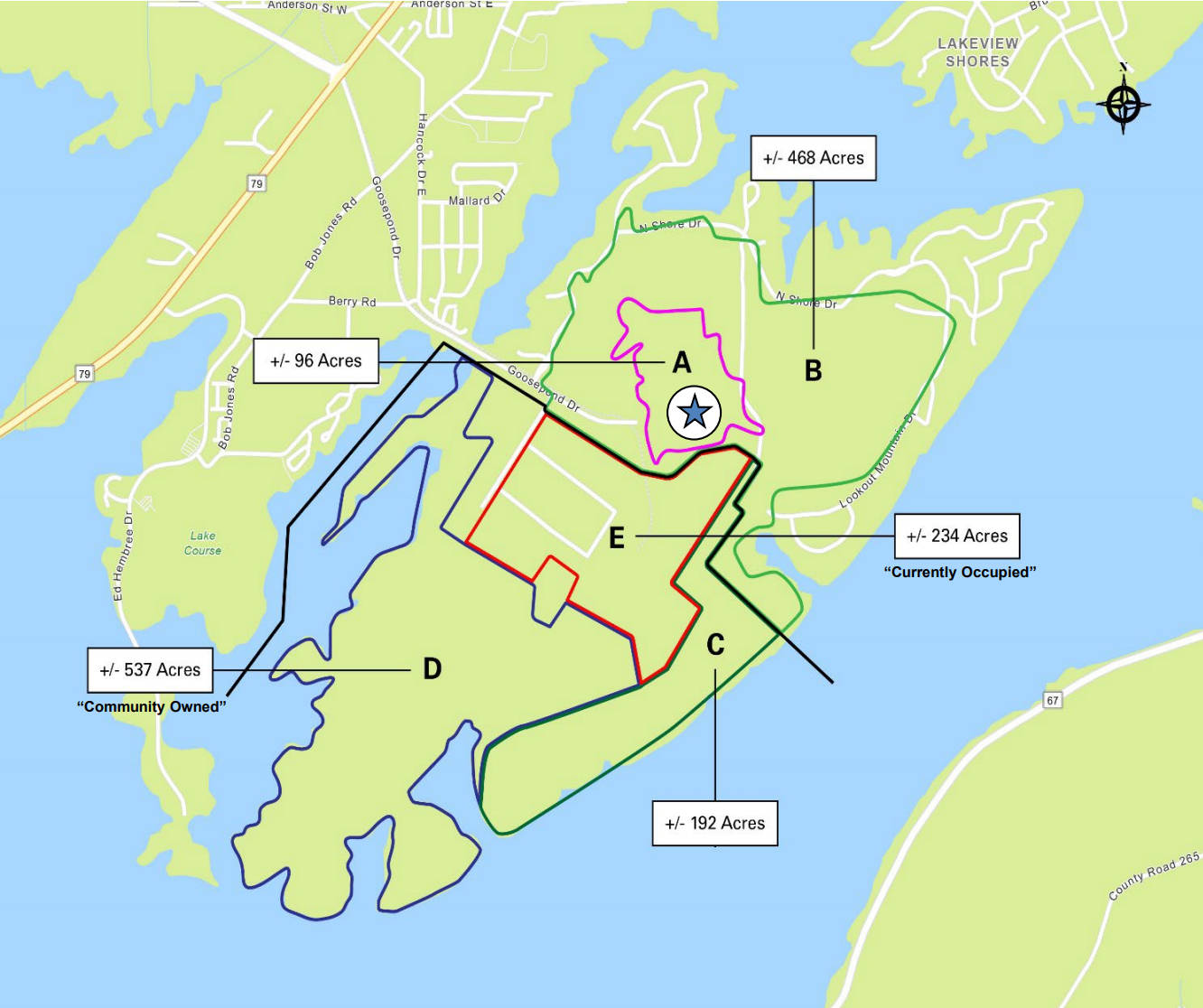 Parcel map — Parcels A through D
