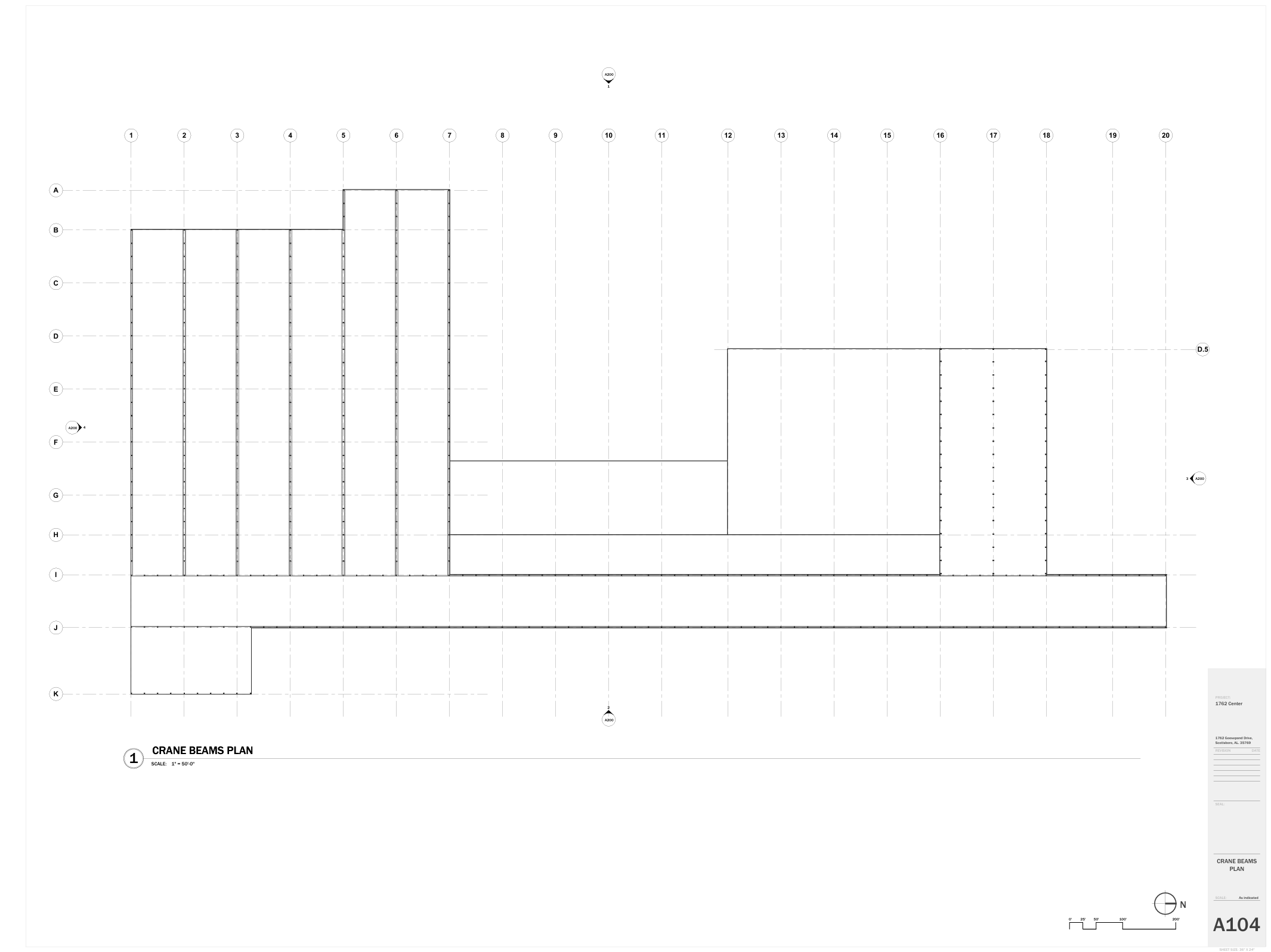 Crane beams plan